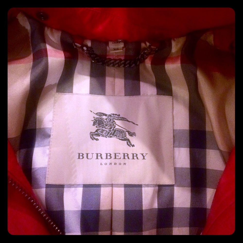 Burberry Red Raincoat XS
